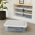 thumbnail image 3 of Sterilite 12 Qt Storage Box, Stackable Plastic Container, Home Organizer, White, 48 Pack, 3 of 7