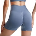 thumbnail image 4 of WMTBSRSW Women Seamless High Waist Shorts Tummy Control Underwear Shorts Ribbed Gym Yoga Running Sport Active Exercise Fitness Shorts, 4 of 5
