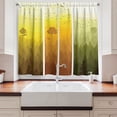 thumbnail image 2 of Ambesonne Forest Kitchen Curtains, Hills Trees and Birds, 55"x45", Green Orange Yellow, 2 of 3