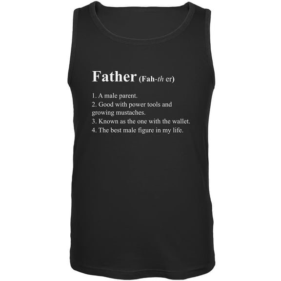 Father's Day Definition of Father Black Adult Tank Top