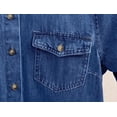 thumbnail image 5 of sicmoss Women's Blue Denim Jean Dress Short Sleeve Button Down Shirt Style Midi Summer Casual, 5 of 7