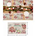 thumbnail image 6 of Christmas Placemats Set of 6 Truck Red Poinsettia Christmas Placemats for Dining Table Retro Stamp Table Mat Winter Holiday Home Party Kitchen Table Decorations, 6 of 6