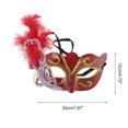 thumbnail image 2 of Unique Bargains 1 Pce Masque Demi-Visage Plume Reine Dansante pour Fête Masquée Rouge, 2 of 5