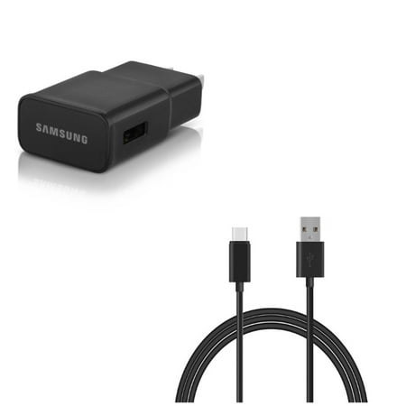Type-C 6ft USB Cable w Adaptive Fast Home Charger J2E for LG V40 ThinQ, V35 ThinQ, Q7 Plus, Google Nexus 5X, G8 ThinQ, G7 ThinQ, G Pad X II 10.1, Stylo 4 Plus - Microsoft Surface Go