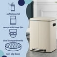 thumbnail image 3 of happimess Marco Rectangular 10.6-Gallon Double Bucket Trash Can with Soft-Close Lid, Limestone Beige, HPM1005F, 3 of 10