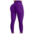 thumbnail image 2 of LEBONYARD Yoga Pants for Womens Clearance,Pants Plus Size for Women Clearance 2024,Women's Bubble Hip Lifting Exercise Fitness Running High Waist Yoga Pants Purple M, 2 of 5