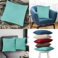 thumbnail image 3 of A1HC Set of 2 Luxurious Soft Velvet Throw Pillow Covers Only, 20"x20", Aqua Blue, Decorative Cushion Covers with Hidden YKK Zipper for Sofa or Bed, 3 of 5