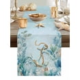 thumbnail image 5 of Ocean Theme Nautical Anchor Seaweed Table Runner 13x72in Non-Slip Cotton Linen Table Runners, Watercolor Marine Life Dresser Scarves TableRunner for Dinner Kitchen Dining Wedding Party, 5 of 9