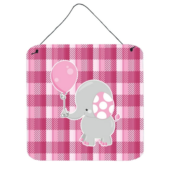 Elephant with Pink Balloon Wall or Door Hanging Prints