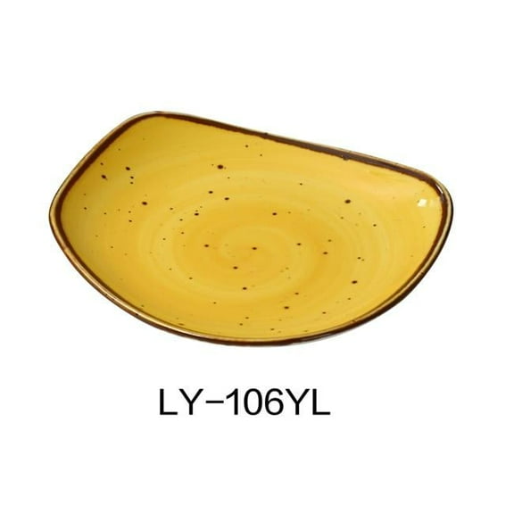 Yanco LY-106YL Lyon 5.75 in. Plate, Reactive Glaze, Yellow - Pack of 36