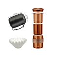 thumbnail image 3 of Portable 3-in-1 Hand Pour Coffee Pot Set Portable Filter Filter Cup Filter Travel Coffee Hand Pour Cup,brown-transparent, 3 of 5