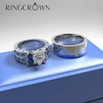 thumbnail image 7 of 3pc Couples Wedding Ring Sets His And Hers Women Sterling Silve Round Moissanite and men Wedding Bands Together With The Ring Box, 7 of 7