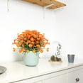 thumbnail image 3 of TETOU 4 Bundles Artificial Daisies Flowers for Garden UV Resistant Fake Greenery Plant Indoor Window Office Decor(Orange), 3 of 7