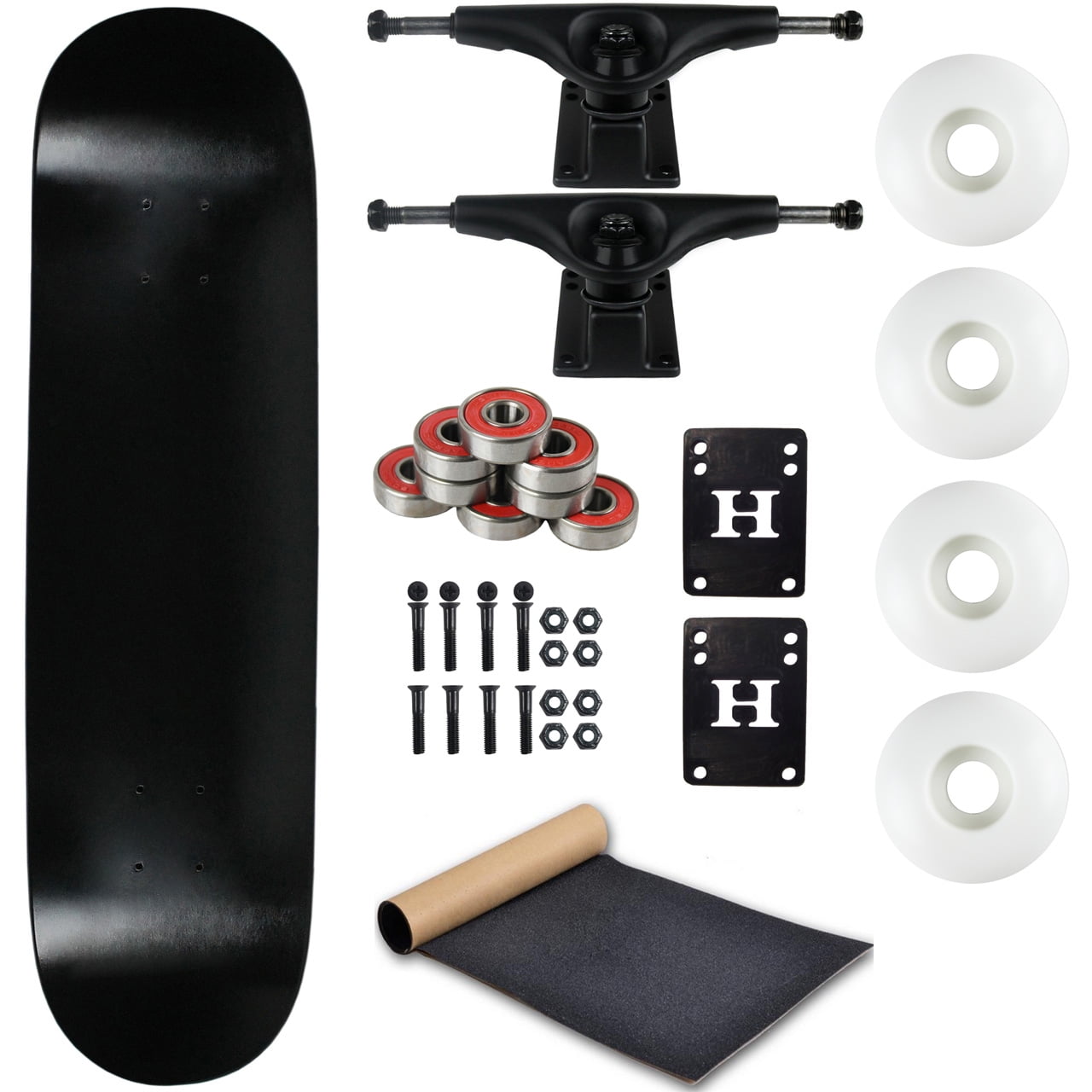 Moose Complete Skateboard DIPPED BLACK 8.0" Black/Black 