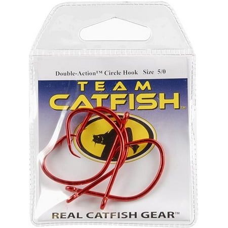 Team Catfish TC84Z5/0 Double Action Dead Finish Hook, Red