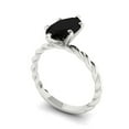 thumbnail image 2 of Solitaire Engagement Ring for Women - 2ct Natural Onyx in 14K White Gold Promise Ring, 2 of 5