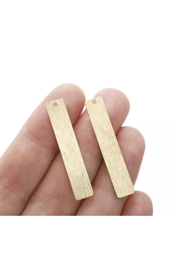 Raw Brass Textured Rectangle Stamping Geometry Tags Charms Pendant for Jewelry-Pendant 2