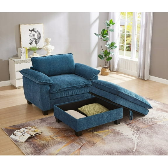 51" Oversize Chaise Lounge with Storage & Comfort
