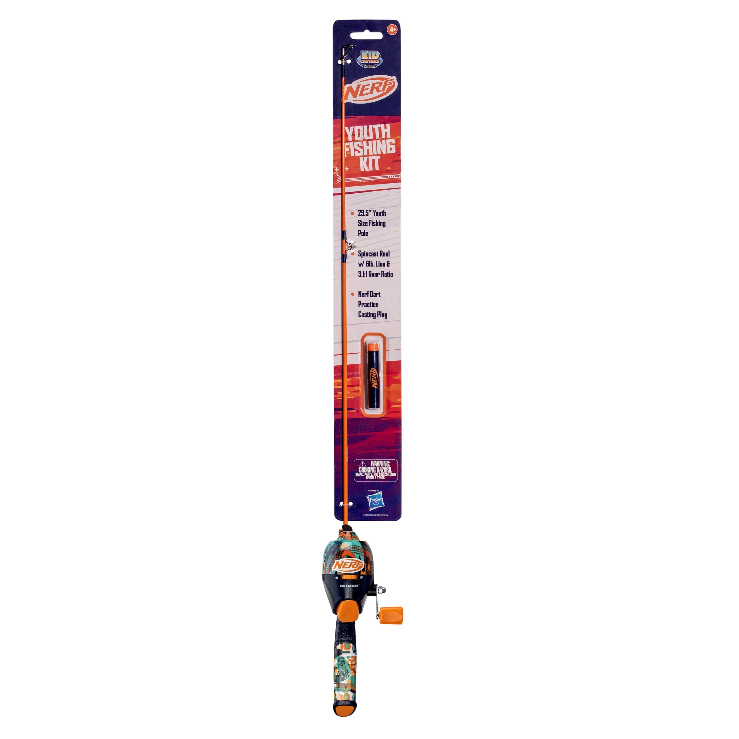 Kid Casters Nerf Youth Fishing Spincast Combo Kit with Foam Casting Plug