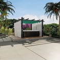 thumbnail image 2 of Elegant 10x10 gray pergola con retractable canopy & side mesh-aluminum frame para backyard garden deck patio, 2 of 9