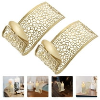 BESTYASH Wall Mounted Candle Holder Set, 2 Pieces Golden Iron Wall Sconce for Home Decor and Ambient Lighting