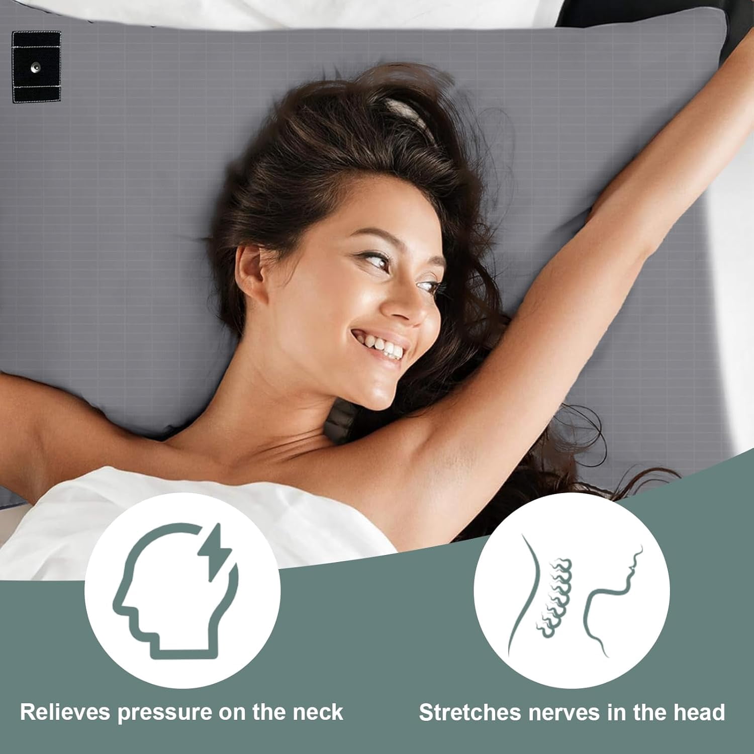 1PC Grounding Pillowcase 10% Silver Fiber+90% Cotton, Grounding at Home-Make You Healthier's Earth Connected Pillow Cover with 15ft Grounding Cord Included (Gray 20"X30")