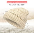 thumbnail image 2 of BEIPEGIN 2 Pack Ponytail Hats for Women Criss Cross Winter High Messy Bun Beanie Hat with Ponytail Hole (Colorful Black & Rice), 2 of 7