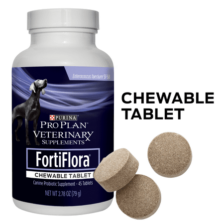 Pro Plan Veterinary Supplements FortiFlora Chewable Tablet Supplements, 45 ct. Canister