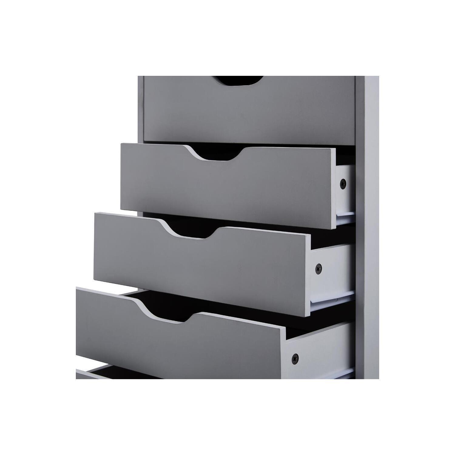 Home Emporium Bianca 9 Drawer Dresser, Tall Dressers For Bedroom, Kids Dresser With Storage Shelves With Drawers, Office File Cabinet With 200 Lbs Capacity-Color:Gray