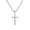 Silver, variant on Gold Cross Necklace for Men and Women, Gold Plated Stainless Steel Cross Pendant with 22" Franco Chain, Waterproof Christian Jewelry Religious Gift