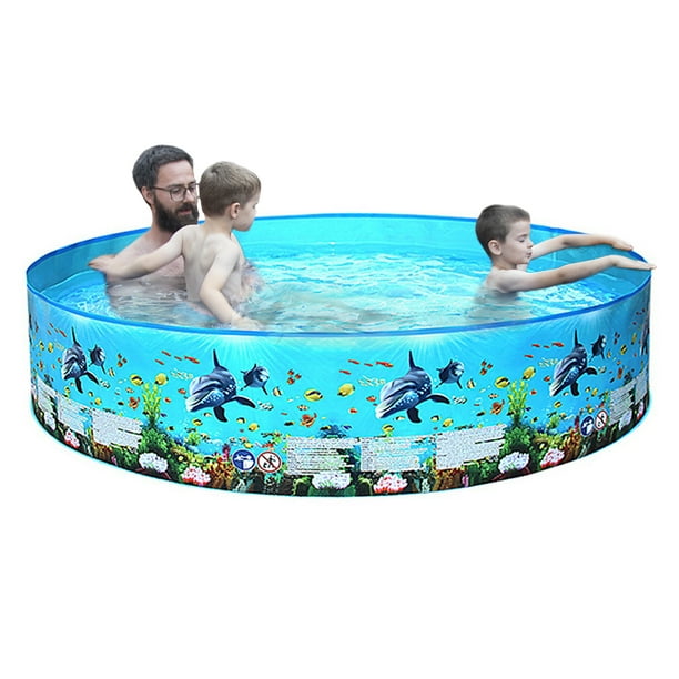 Piscina portátil de plástico duro sin inflación, piscina plegable, piscina familiar, piscina redonda para bebés, niños y adultos