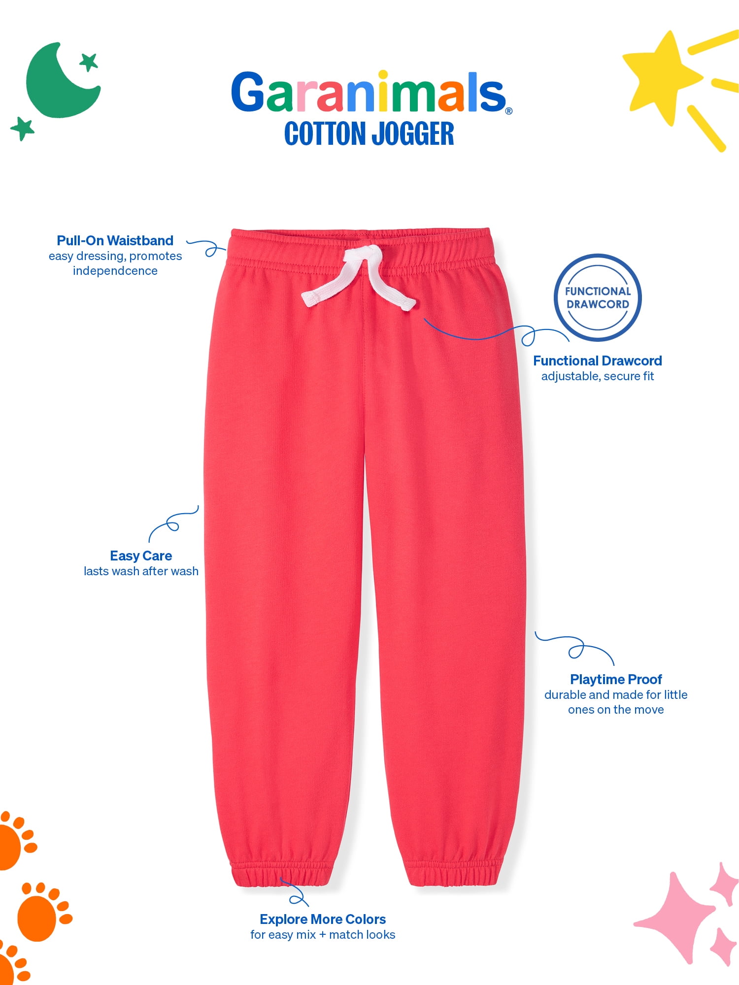 Garanimals Newborn, Baby & Toddler Boy Cotton French Terry Pull-On Joggers, Single & Multi-Pack, Sizes 0-6T