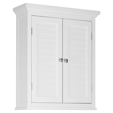Elegant Home Fashions Sicily Wall Cabinet 2 Shutter Doors, White