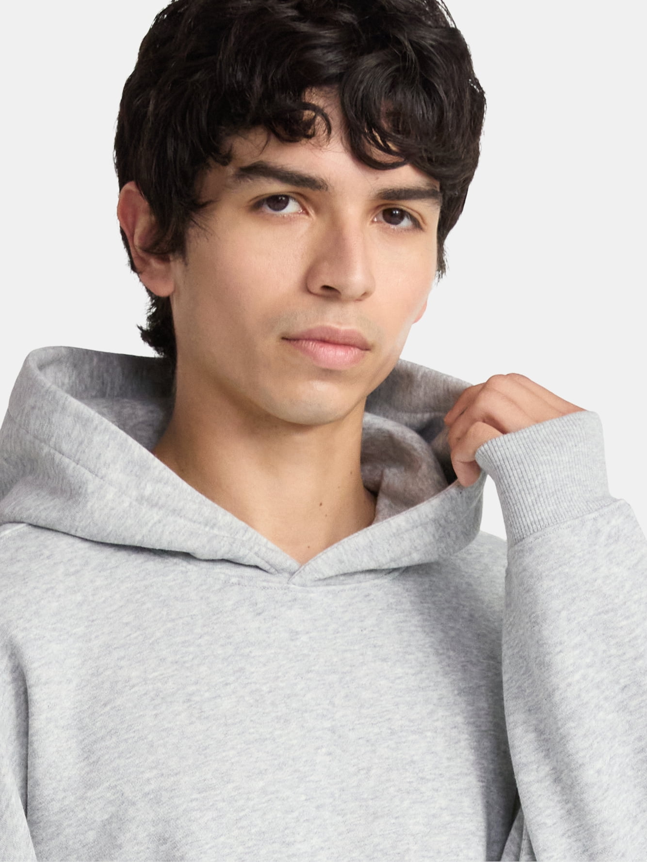 No Boundaries Boxy Fit Cropped Sweatshirt Hoodie, Men's & Big Men's