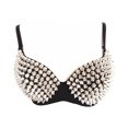 thumbnail image 1 of CAROOTU Soutien-gorge Steampunk Femme avec Clous Rivet Club Rave Sport Bra, 1 of 6