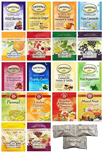 Variety Herbal Tea Pack. (36 count). Includes Our Exclusive HolanDeli Chocolate Mints