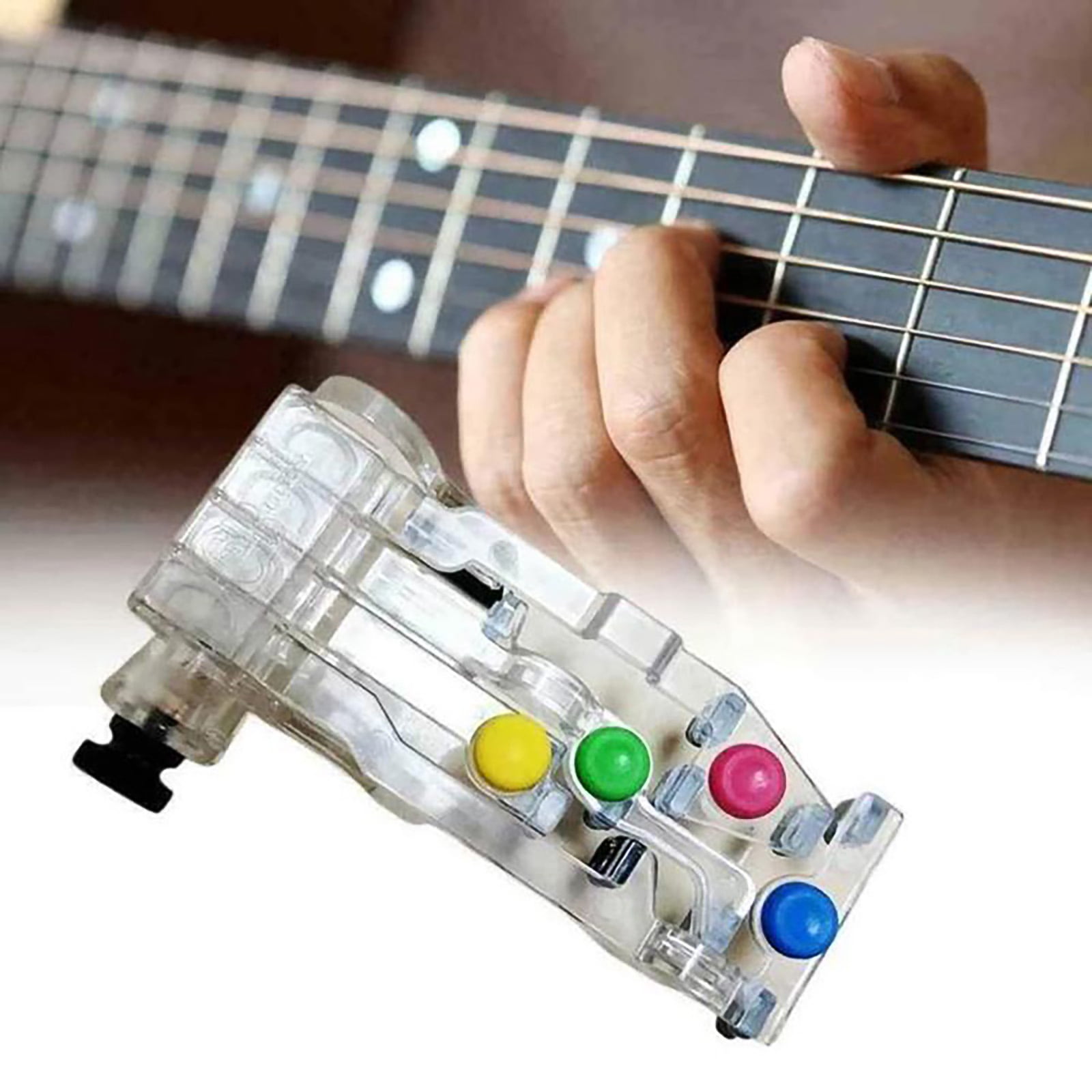 HaavPoois Guitar Teaching Aid Adjustable Classical Chord Buddy Guitar Learning System Pain-proof Fingertip Playing Guitar Teaching Tool Device for All Ages
