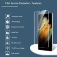 thumbnail image 1 of 3 Pack Compatible with Samsung Galaxy S21 Ultra 5G 6.8 inch Screen Protector - Flexible TPU Film with Easy Installation Kit, Support Ultrasonic Fingerprint, Full Coverage Bubble Free, 1 of 6