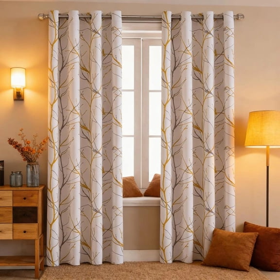 Qocolcyl Blackout Curtains for Living Room, 1 Panel Polyester Thermal Insulated Soundproof Window Drapes, Room Darkening Privacy Curtain, Machine Washable Treatments for Bedroom Office, 55" W x 86.6"