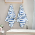 thumbnail image 4 of Blue Wavy Lines Hand Towel Absorbent Bath Towels for Bathroom Sports Gym 28" x 14" Set of 2, 4 of 8