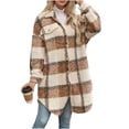 thumbnail image 3 of Women Jacket Dqueduo Women's Fashion Long Sleeve Winter Leisure Refined Casual Jacket , Multiple Styles Brown XXL, 3 of 5