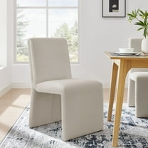 Modway Emory Fabric Upholstered Dining Side Chair in Salt