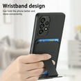 thumbnail image 3 of Magnetic Carbon Fiber Case for Samsung Galaxy A32 5G with Holder Kickstand, Fiber Texture Wallet Phone Case with Card Holder Durable Military Grade Protection Cover for Galaxy A32 5G, Black, 3 of 10