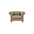 thumbnail image 3 of ACME Aurelia Chaise Capitonnée à Garniture de Clous avec 1 Coussin en Lin Beige, 3 of 4