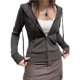 thumbnail image 1 of Sudadera con Capucha para Mujer con Cremallera, Larga, Corte Entallado, Punto Acanalado, Capucha y Bolsillos, Chaqueta y Abrigo. Gris Oscuro XL, 1 of 9