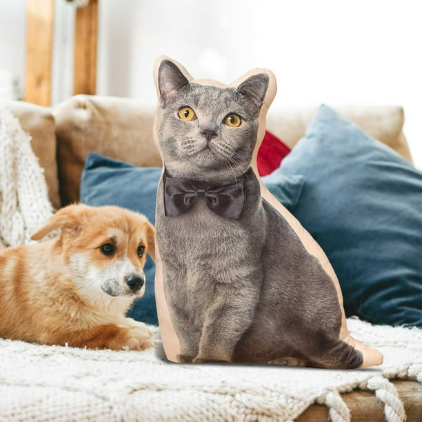 pstuiky Almohada de gatitos simulados, perro de peluche, muñeca Bomei