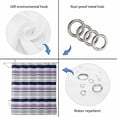 thumbnail image 3 of Purple Grey Striped Shower Curtain Set - 72" x 78" Washable Bathtub Curtain with 12 Hooks, Farmhouse Stripes Modern Abstract Art Waterproof Fabric Stall Shower Curtains for Bathroom/Bathtub Décor, 3 of 6
