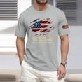 thumbnail image 2 of Hogleaql American 250th Anniversary Shirts Men's Patriotic Short Sleeve Crew Neck American Flag Tops Dressy Independence Day Loose Shirts Light Gray 2XL, 2 of 4