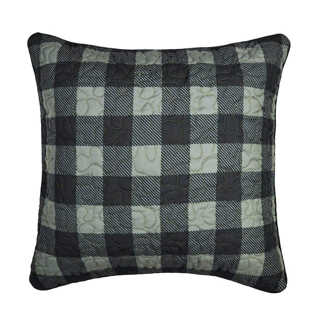 Donna Sharp Throw Pillow - Bear Walk Plaid Lodge Decorative Throw Pillow with Plaid Pattern - Square