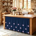 thumbnail image 6 of Pink Flower Cabinet Curtain 32"Wx55"L, Dustproof Pantry Door Curtain with Self Adhesive Tape, Japanese Style Floral Navy Blue Tall Storage Cover Privacy Drape for Bathroom Kitchen Laundry Room, 6 of 9